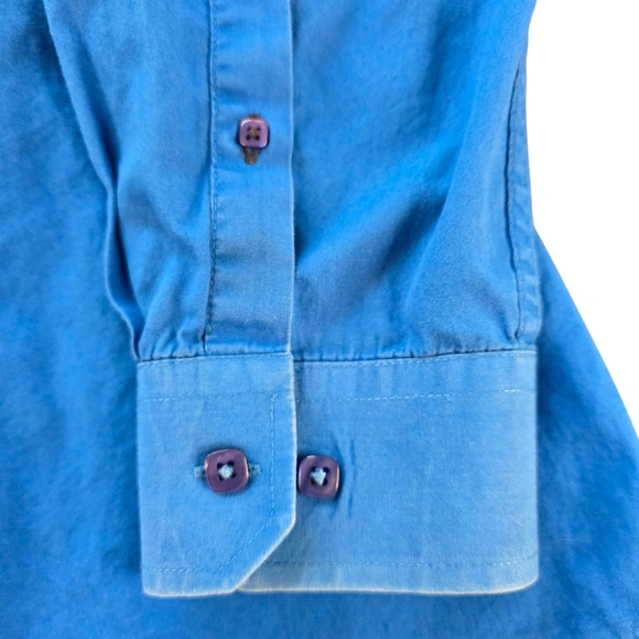 Cinch Western Shirt Men's Large Blue Paisley Trim Pearl Snap Long Sleeve Rodeo - Picture 3 of 10